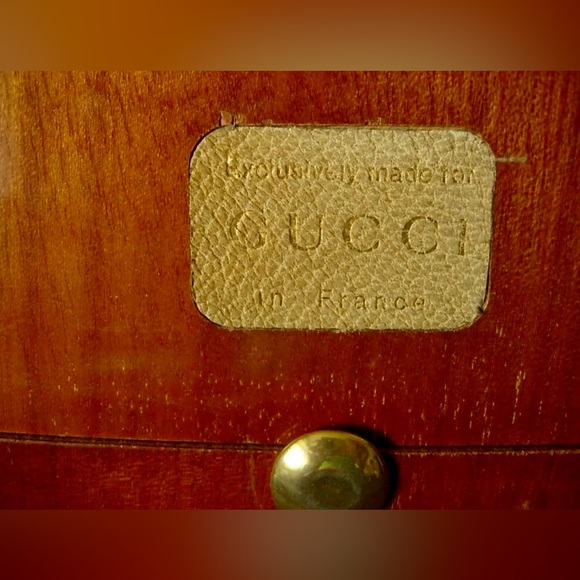 RARE Vintage Burl Wood Bit Detail GUCCI PICTURE Photo Art FRAME Desk Accessory - Picture 5 of 9